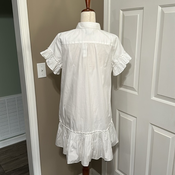 J.Crew Ruffle-hem shirtdress in white cotton poplin - Picture 6 of 10